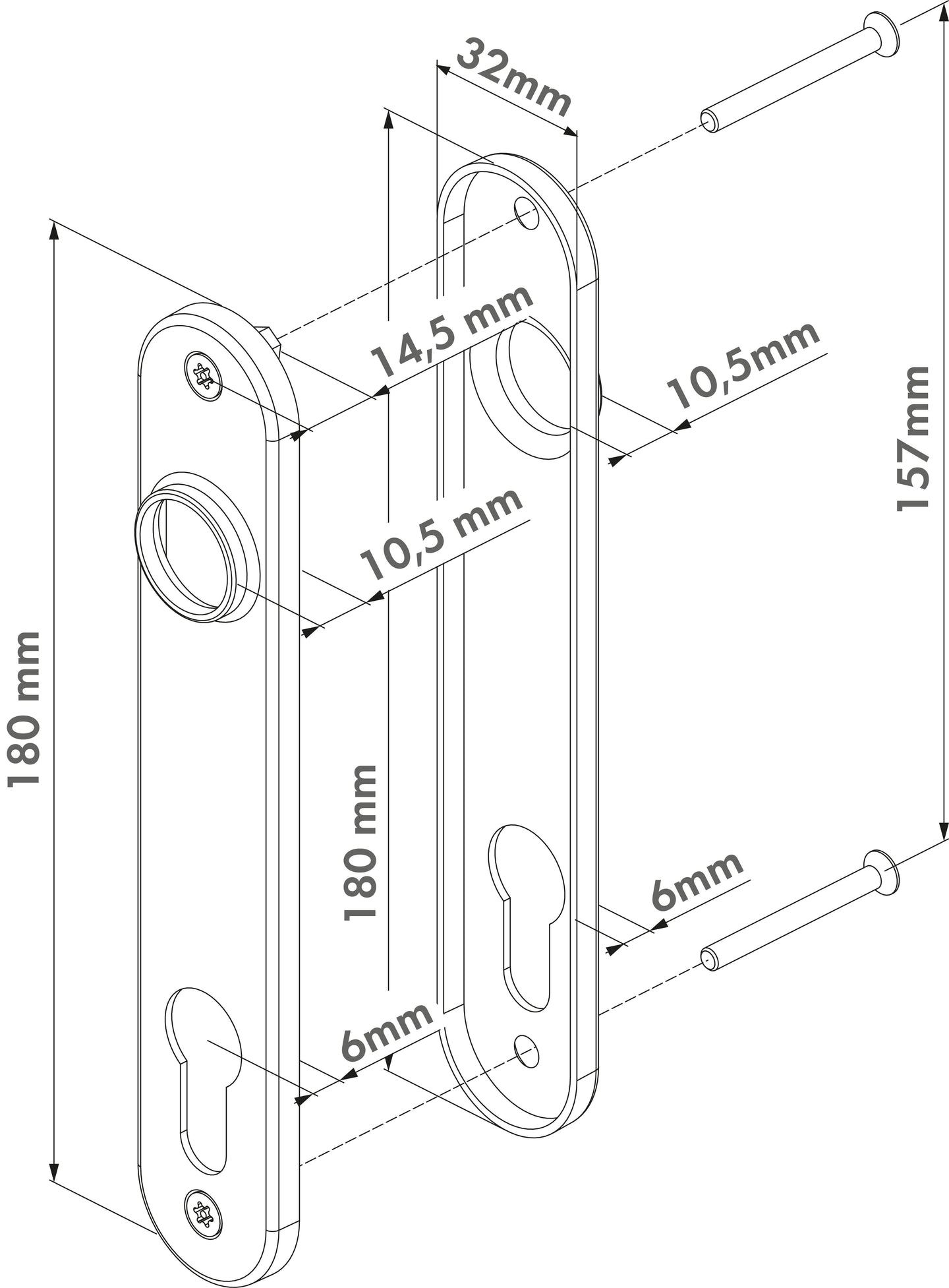 Locinox dangteliai imontuojamoms spynoms 2vnt.