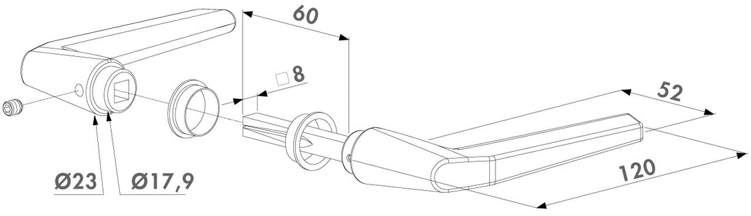 Locinox anoduoto aliuminio rankenos m tipo.