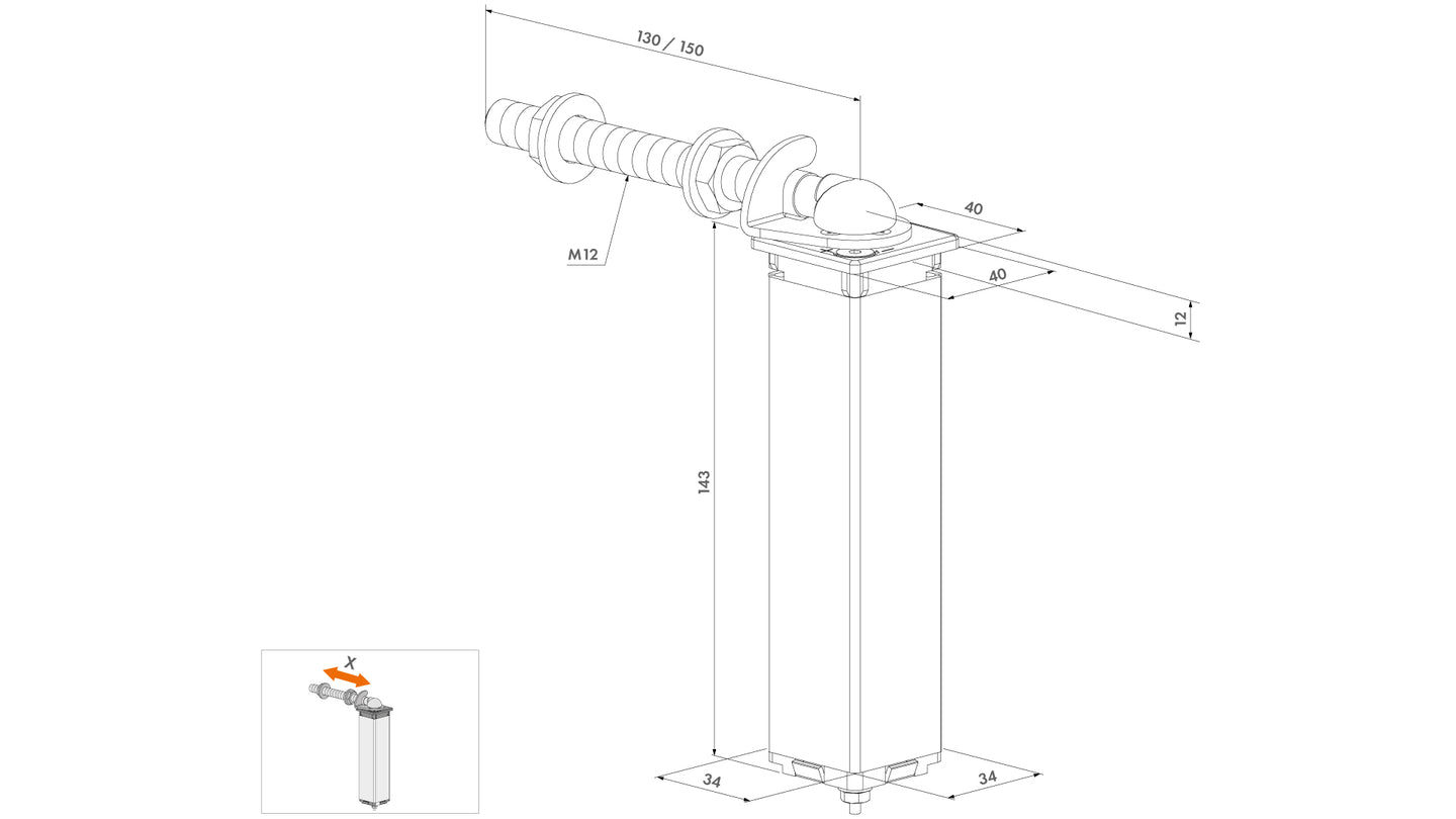 Locinox spyruoklinis i vamzdi montuojamas vyris 2vnt.