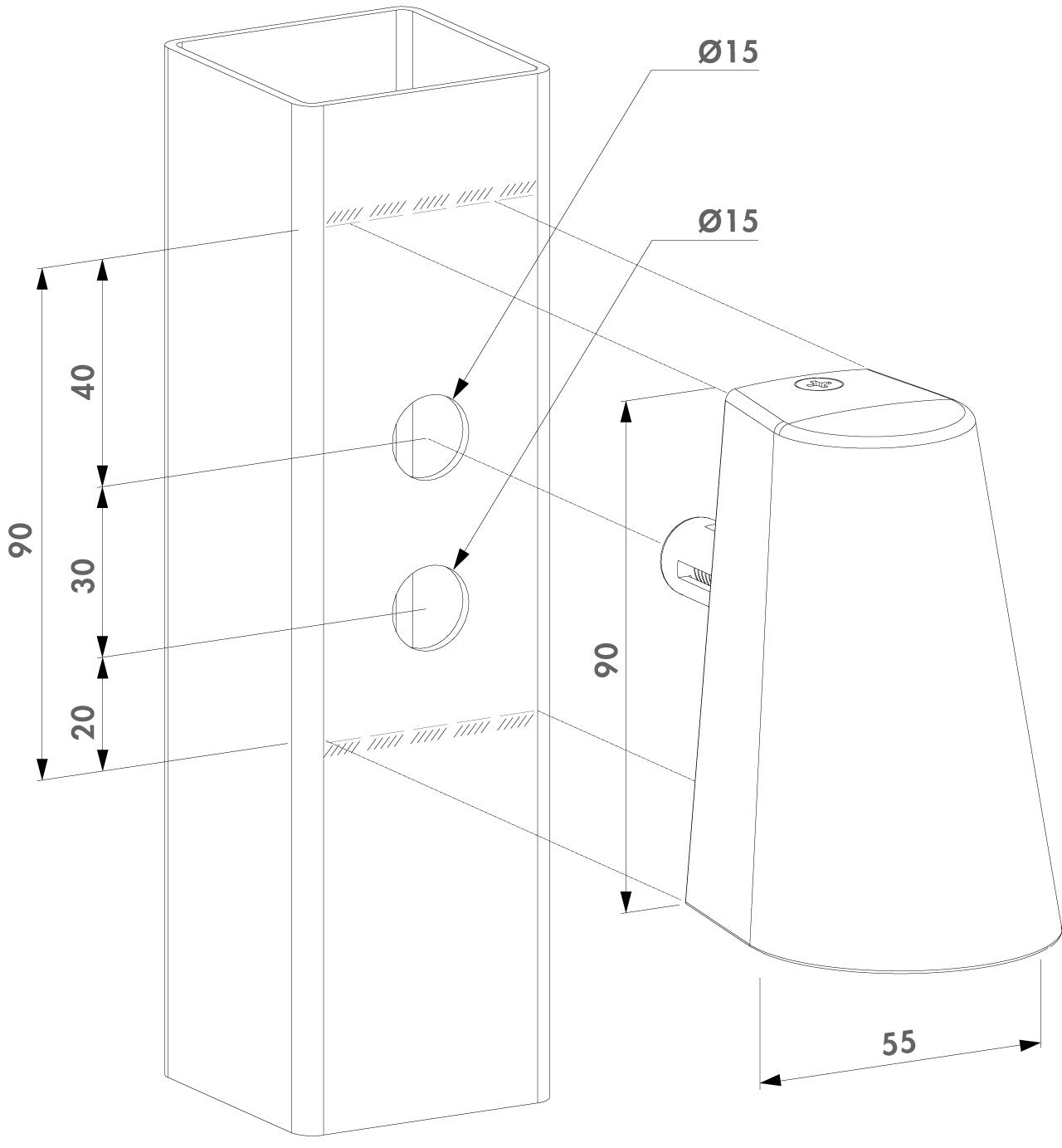 TRICONE Locinox sviestuvas tvoroms ir vartams brezinys