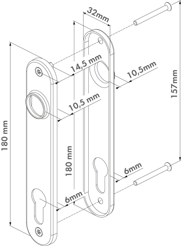 Locinox dangteliai imontuojamoms spynoms 2vnt.