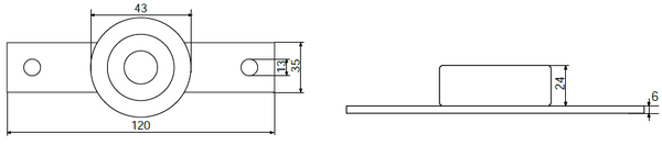 Apatinis nukreipiantysis plastikinis ratukas.
