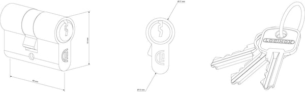 Locinox euro profilio cilindras simetrinis.