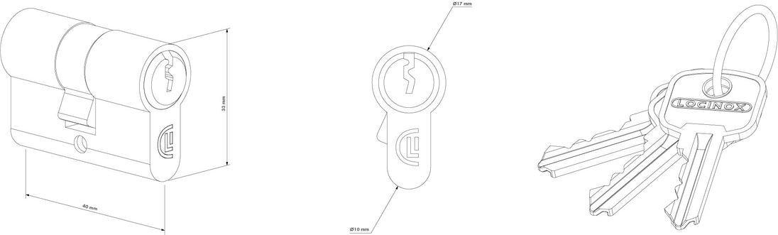 Locinox euro profilio cilindras simetrinis.