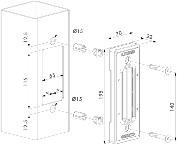 Locinox gaudytuvas stumdomu vartu spynai.