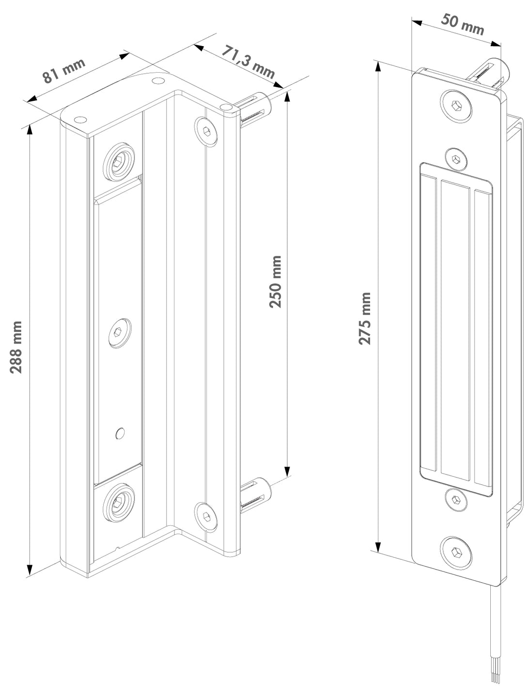 Locinox imontuojama elektromagnetine spyna atveriamiems vartams.