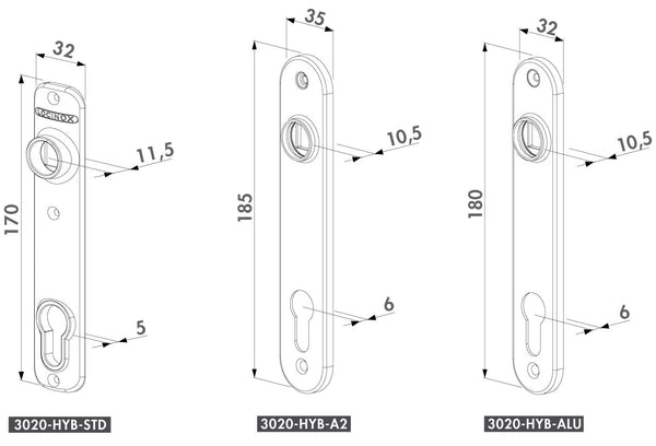 Locinox dangteliai imontuojamoms spynoms 2vnt.