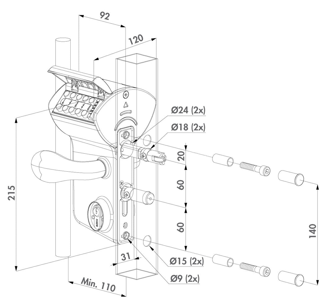 Locinox mechanine kodine spyna vinci.