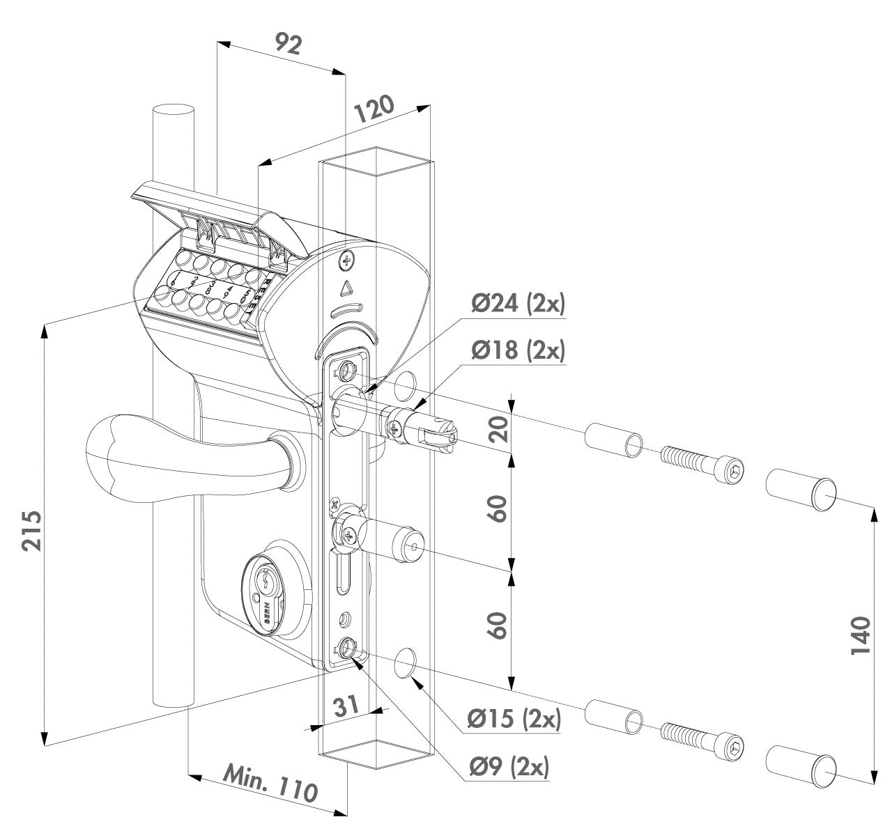 Locinox mechanine kodine spyna vinci.