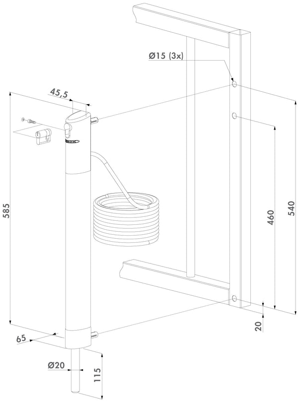 Locinox motorizuoto elektrinio vartu fiksatoriaus rinkinys.