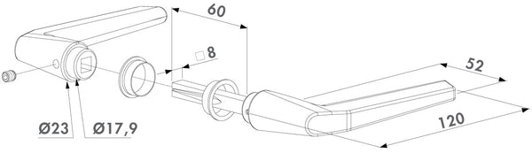 Locinox anoduoto aliuminio rankenos m tipo.