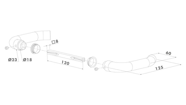 Locinox juodos anoduoto aliuminio rankenos imontuojamoms spynoms b tipo.