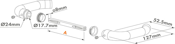 Locinox anoduoto aliuminio rankenos imontuojamoms spynoms d tipo.