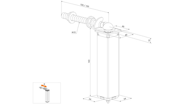 Locinox spyruoklinis i vamzdi montuojamas vyris 2vnt.