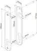 Locinox 3025-HYB-BLIND dangtelių brėžinys – 180x32 mm, tvirtinimo skylių atstumas 157 mm