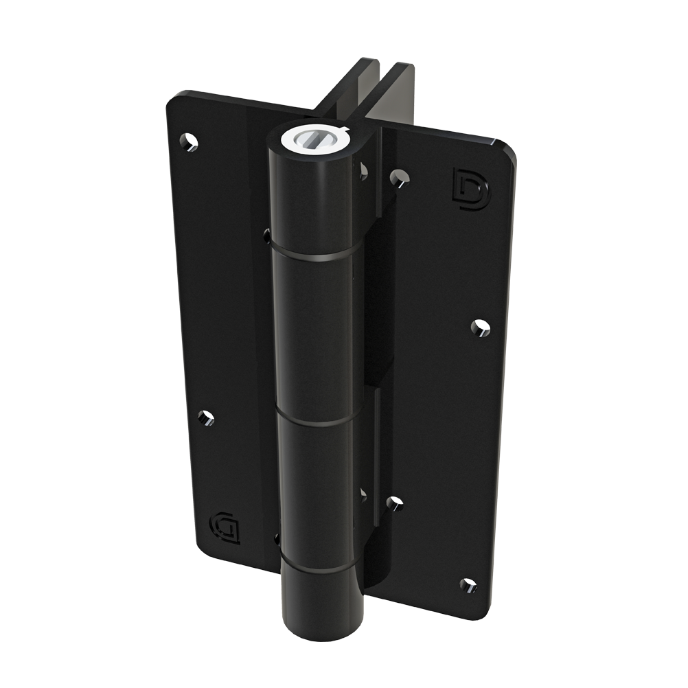 D&D Technologies vyriai juodi aliumininiai su pritraukimu 2vnt su 2 kojelėmis tvoros varteliams iki 20kg.