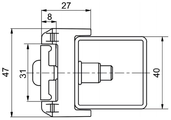 Montavimo laikiklis su metaliniu pritempėju.