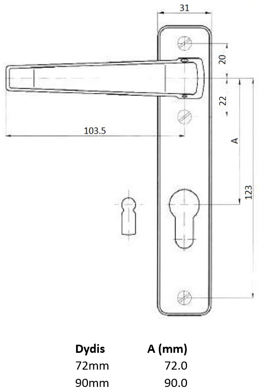 Rankena su didele prisukama plokštele.