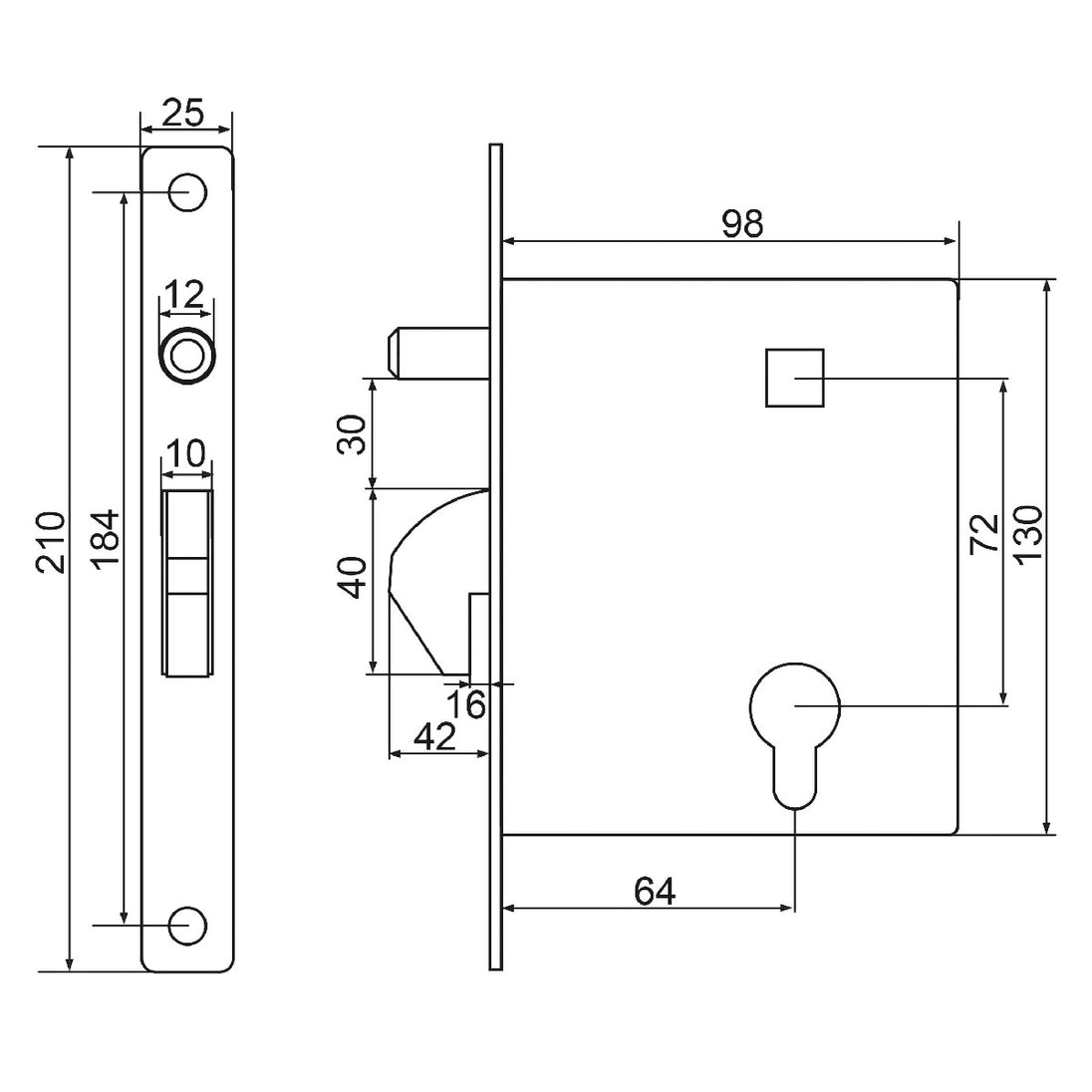 Spyna su kabliu ir kaiščiu stumdomiems vartams h-98.
