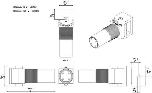 D&D Technologies hidrauliniai vyriai su pritraukimu 2vnt su užtrenkimu be atidarytų vartų funkcijos vartams iki 120kg.