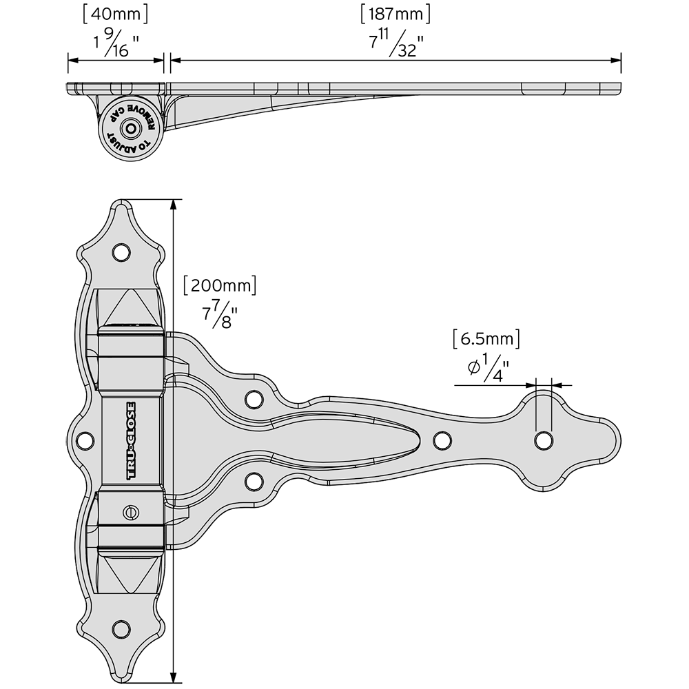 D&D Technologies dekoratyvūs vyriai su pritraukimu 2vnt (medis-medis) tvoros varteliams iki 25kg.